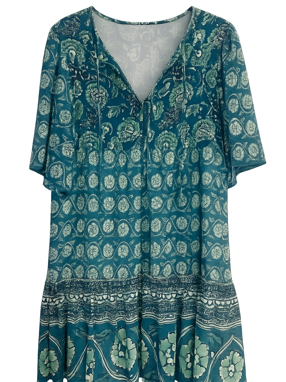 Smith & Quinn Dress Women's M Florence Boho Flowy Flouncy Blue Mini summer cool